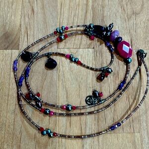 Silpada necklace Blush Wine style N2348, sterling, quartz, amethyst, 42”.